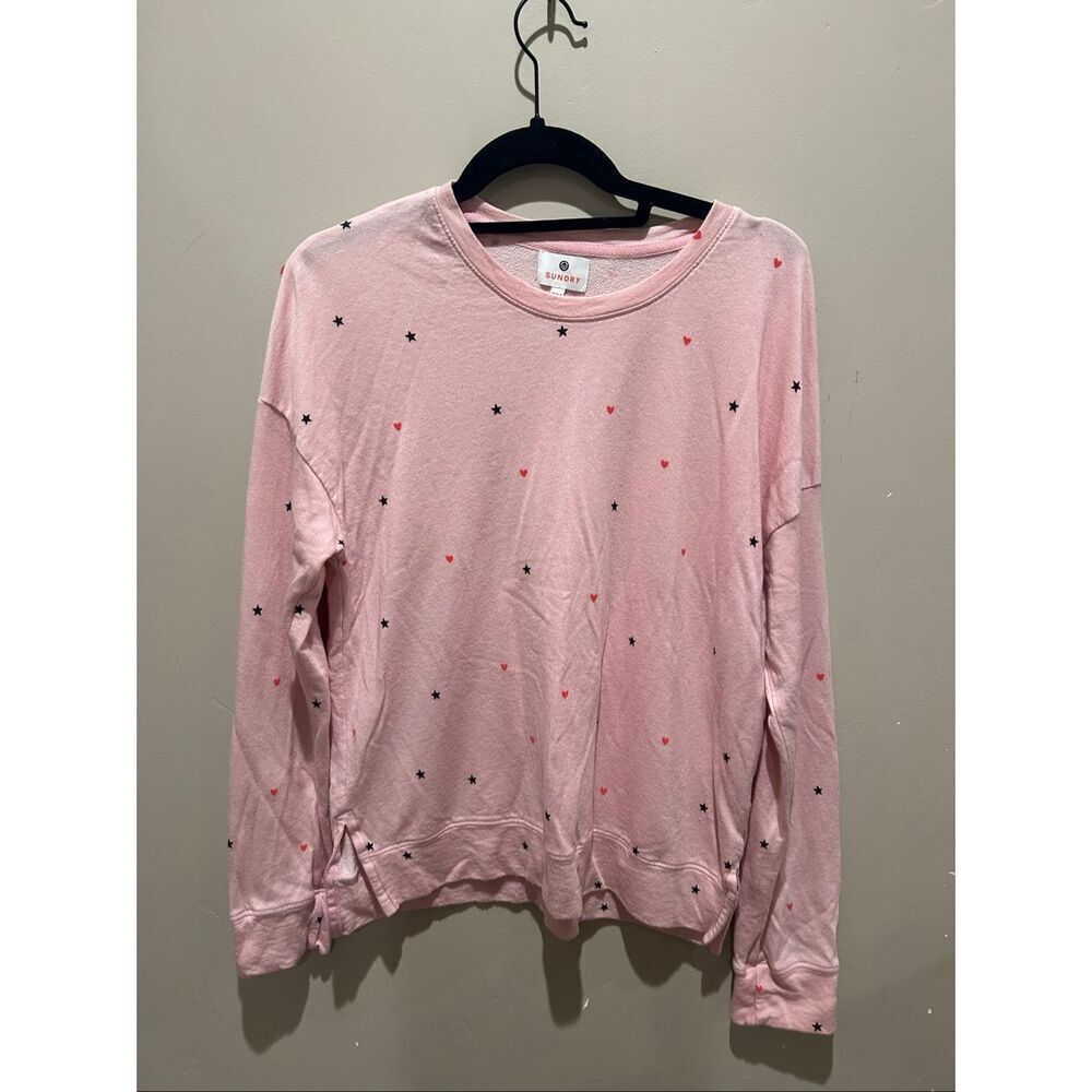 Sundry Anthropologie Stars and Hearts Sweater in Pink - Picture 2 of 7